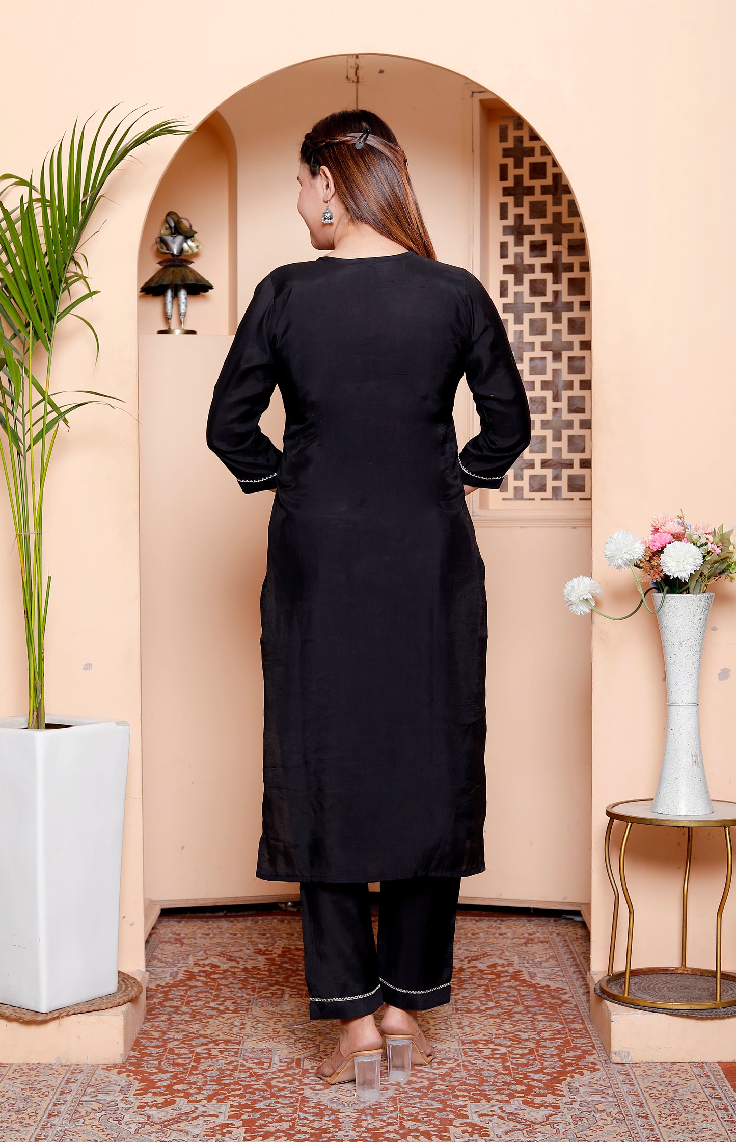Elegant Black Embroidered Salwar Suit Set