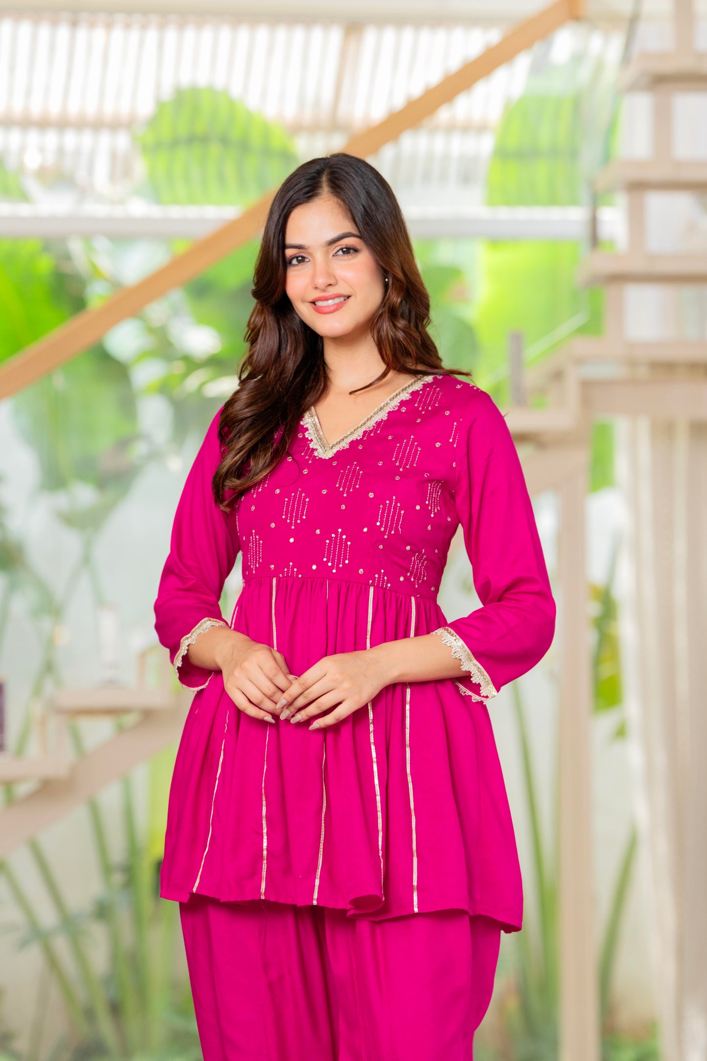 Rose Radiance Dhoti Kurta Set